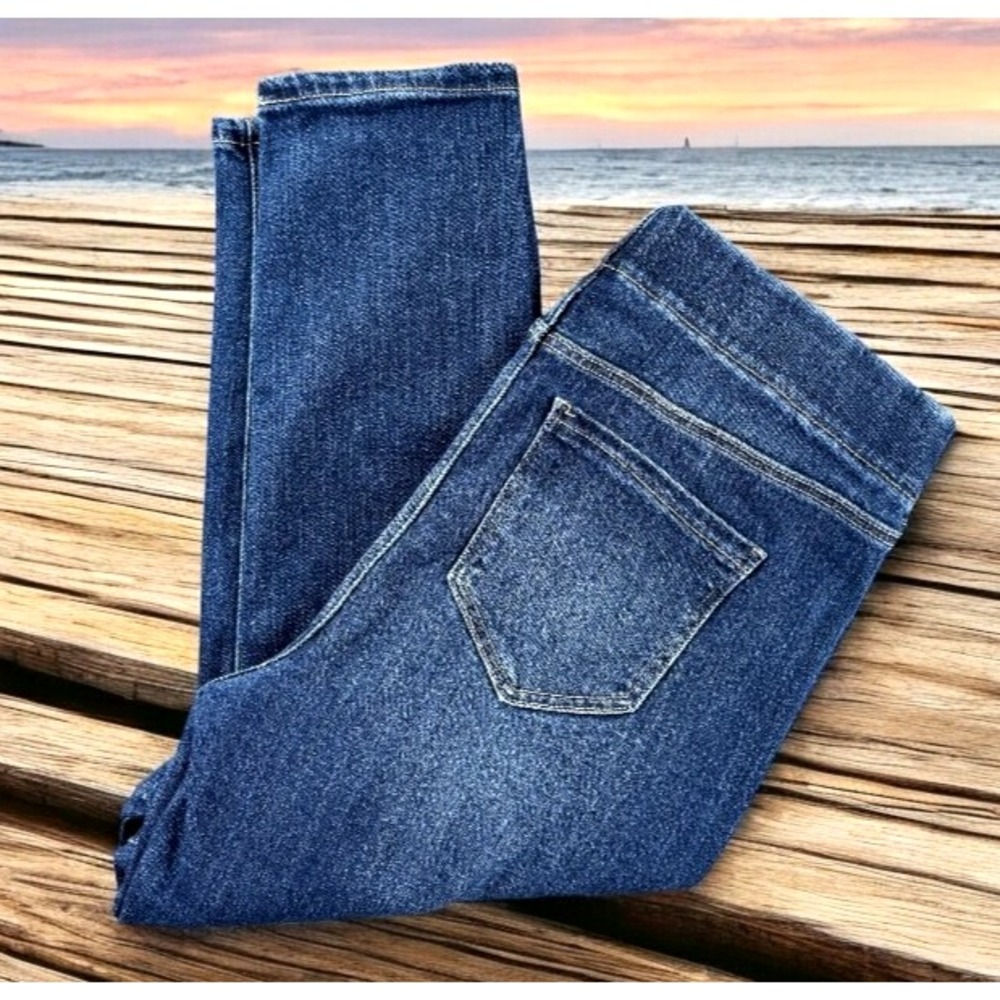 Liverpool Jeans Women 6/28 Skinny Crop Mid Rise Whisker Street‎ Stretch Ankle